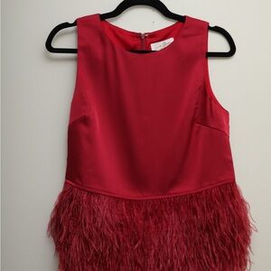 JB by Julie Brown Red Feathered Blouse